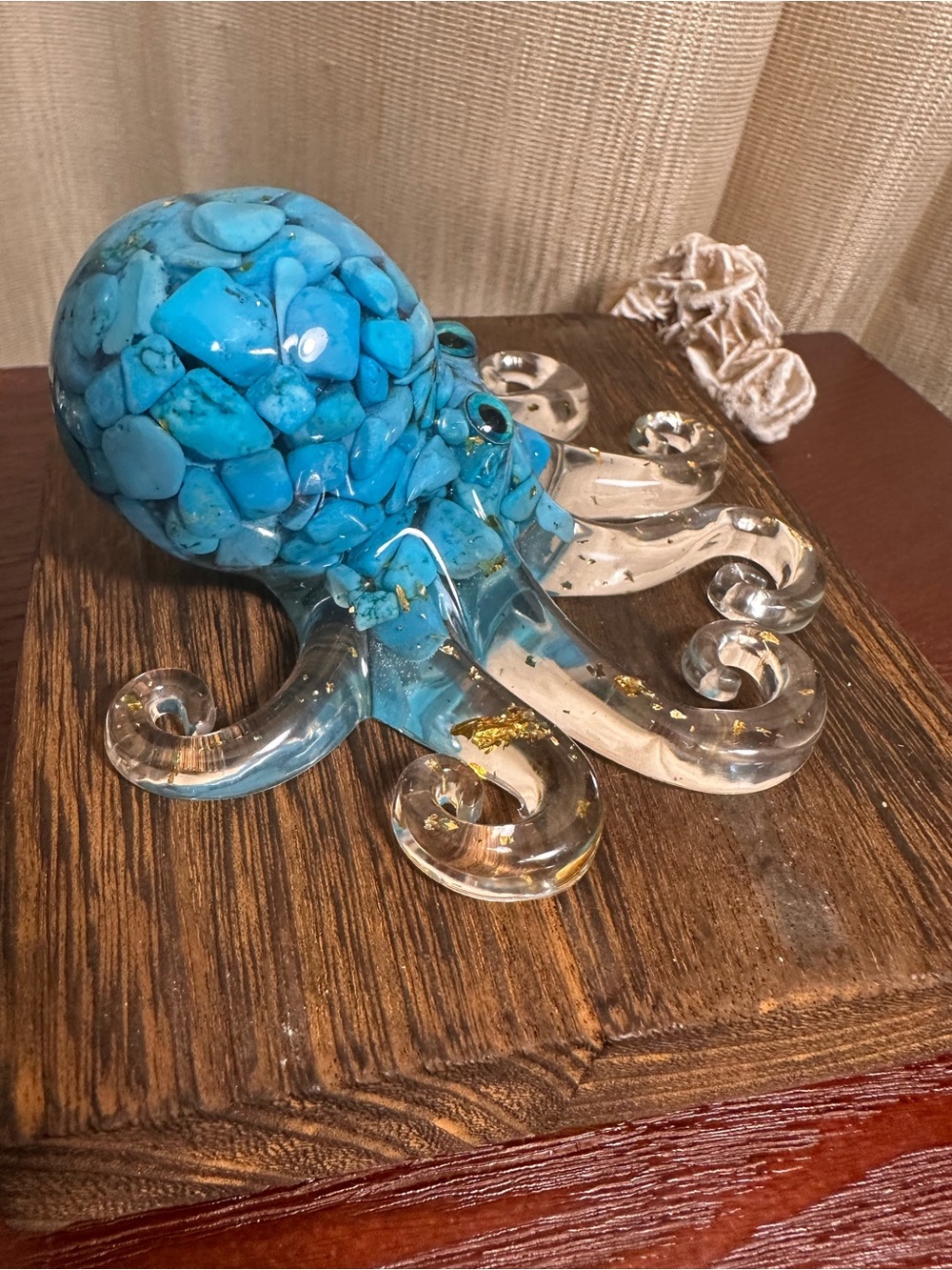 Resin and Blue Crystal Chips Octopus Figure - Picture 12 of 16
